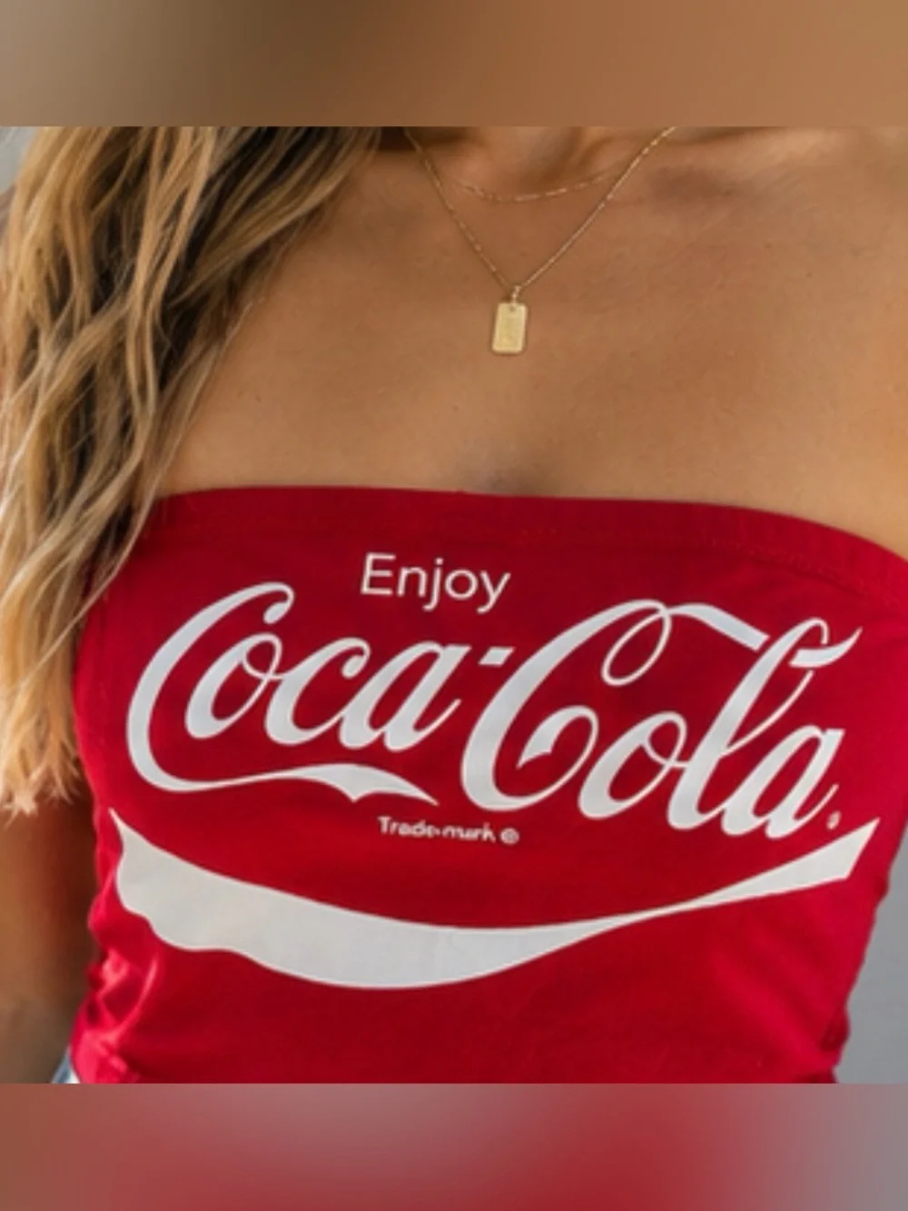 Coca Cola Red Strapless Logo Tube Top - Women - Picture 4 of 7